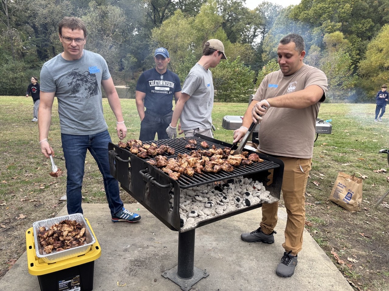 Brothers at the grill