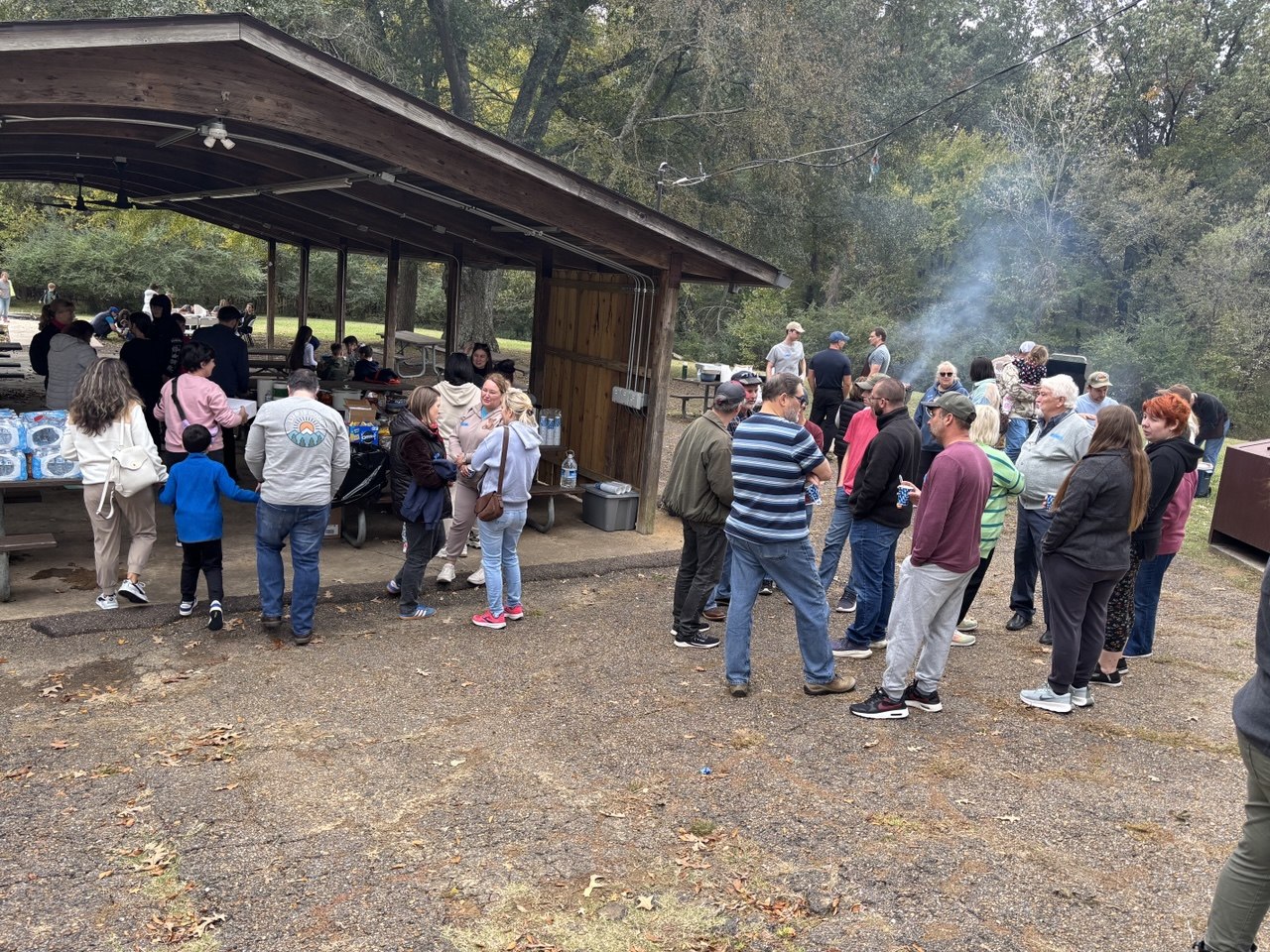 Autumn pavilion gathering